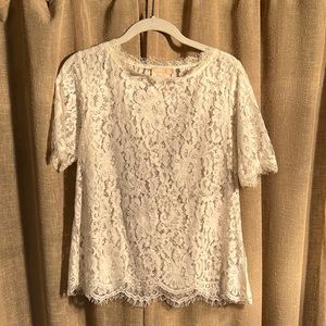 Anthropologie VanessaVirginia, size small, cream lace top